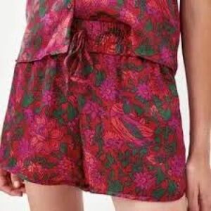 Zara Red & Pink Floral Sleep Shorts